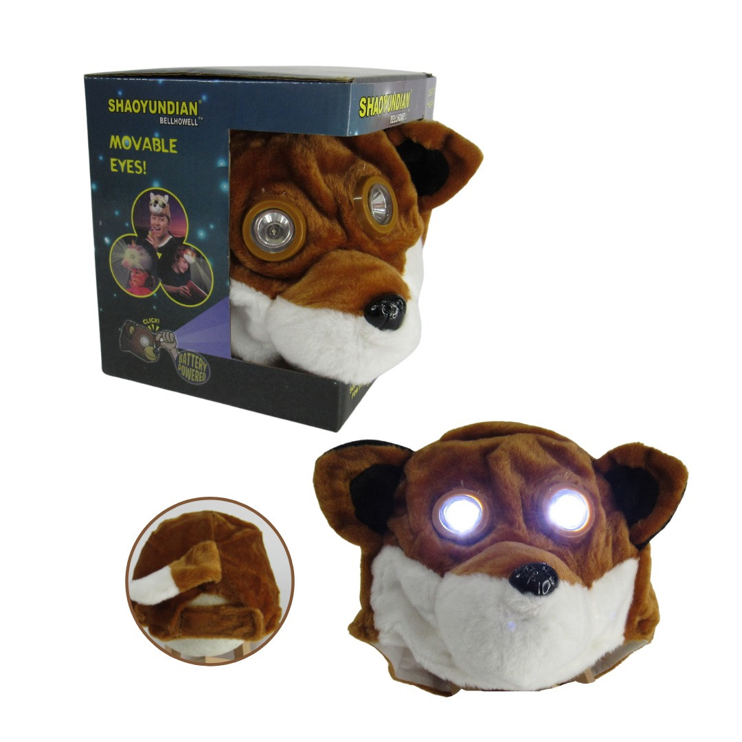 Miniatura 2 de Gorro con diseño de animales y luces - Color: Cafe con blanco